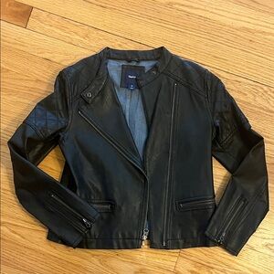GAP Kids Quilted Black Faux Leather Jacket